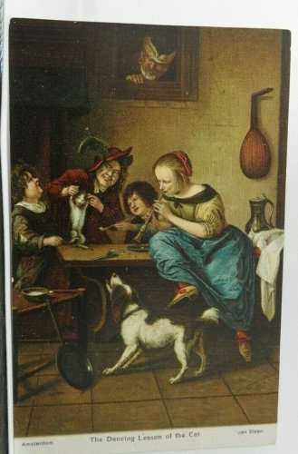 Dancing Lesson of Cat Jan Steen Amsterdam Divided Back  Not Posted