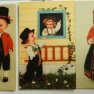 Lot of 3 Vintage Chrome Postcards Dolls of Norway in National Costumes
