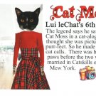 Cat Moss A Cat-alog Model Anthropomorphic Black Cat 4x6 Chrome NEW