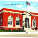 Post Office Cheboygan, Michigan Linen Postcard Not Posted EX-NM