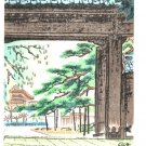 Kinkaku-ji Temple Main Gate Wood Block Print Postcard Not Posted EX Kinkaku-ji Temple Main Gate Wood Block Print Postcard Not Posted EX