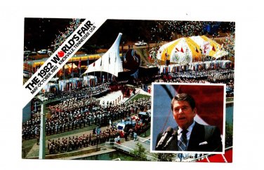 1982 Worlds Fair Opening Day Ronald Reagan 4x6 Postcard #6392 Not Posted NM