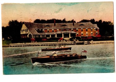 St Clair Inn St Clair MI Hand Colored Postcard Posted 1948 EX