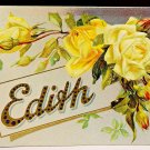 Raphael Tuck & Sons No. 131 Name Card EDITH Divided Back Postcard Not Posted EX
