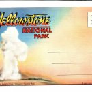 Linen Souvenir Folder Yellowstone National Park 4x6 Not Posted EX