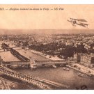 Biplane Flying over Passy Paris Divided Back Postcard Not Posted EX