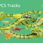 Dinosaur Race Track, Car Race Track Train Tracks Set with 1 Car and 8 Dinosaurs