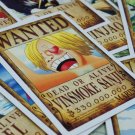 100pcs Anime One Piece Wanted Postcards Mappen Gift