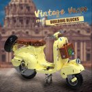 Vespa Vintage 1964 Motorcycle Building Blocks Yellow Compatible with Lego