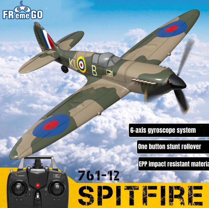 Spitfire RC Airplane 2.4G 4CH Remote Control Plane EPP 400mm Wingspan 6-Axis