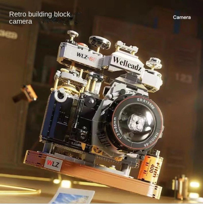 1000+pcs Retro Camera SLR Film 400 Construction Idea Model Building Block Toys