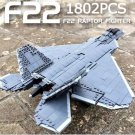Building Blocks Set MOC Military F22 Jet Fighter Plane Brick Compatible with Lego