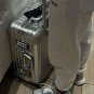 Real Aluminum Silver Carry Luggage, 24" Suitcase Hand TSA Lock