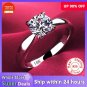 Never Fade Luxury Classic 18K White Gold Color Ring Solitaire 2 Carat Zirconia Diamant