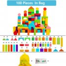(100+pcs) Solid-Wood Building Blocks With Storage Tray Classic Wooden