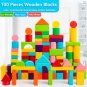 (100+pcs) Solid-Wood Building Blocks With Storage Tray Classic Wooden
