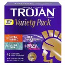 Trojan Pleasure Variety Pack Premium Latex Condoms 40 count EXP 04/2027