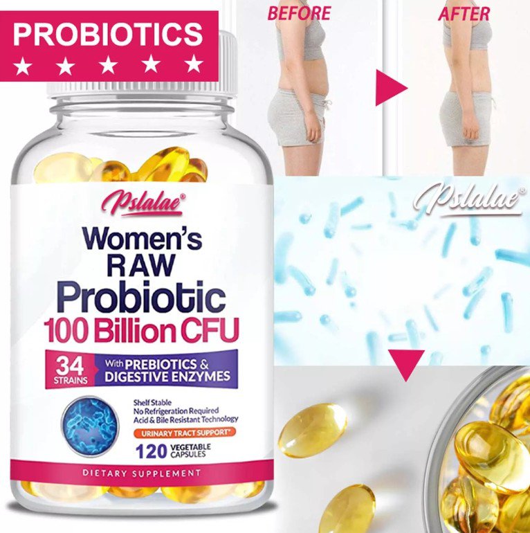 Women's RAW Probiotic 100 Billion CFU - Potency Immune Health - with Prebiotics