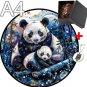 Wooden Puzzle - Panda Family Intellectual Exercise - Family game Toys