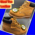 Five Star Steel Toe Genuine Leather Mens Safety Work Boots WIDE WIDTH EW