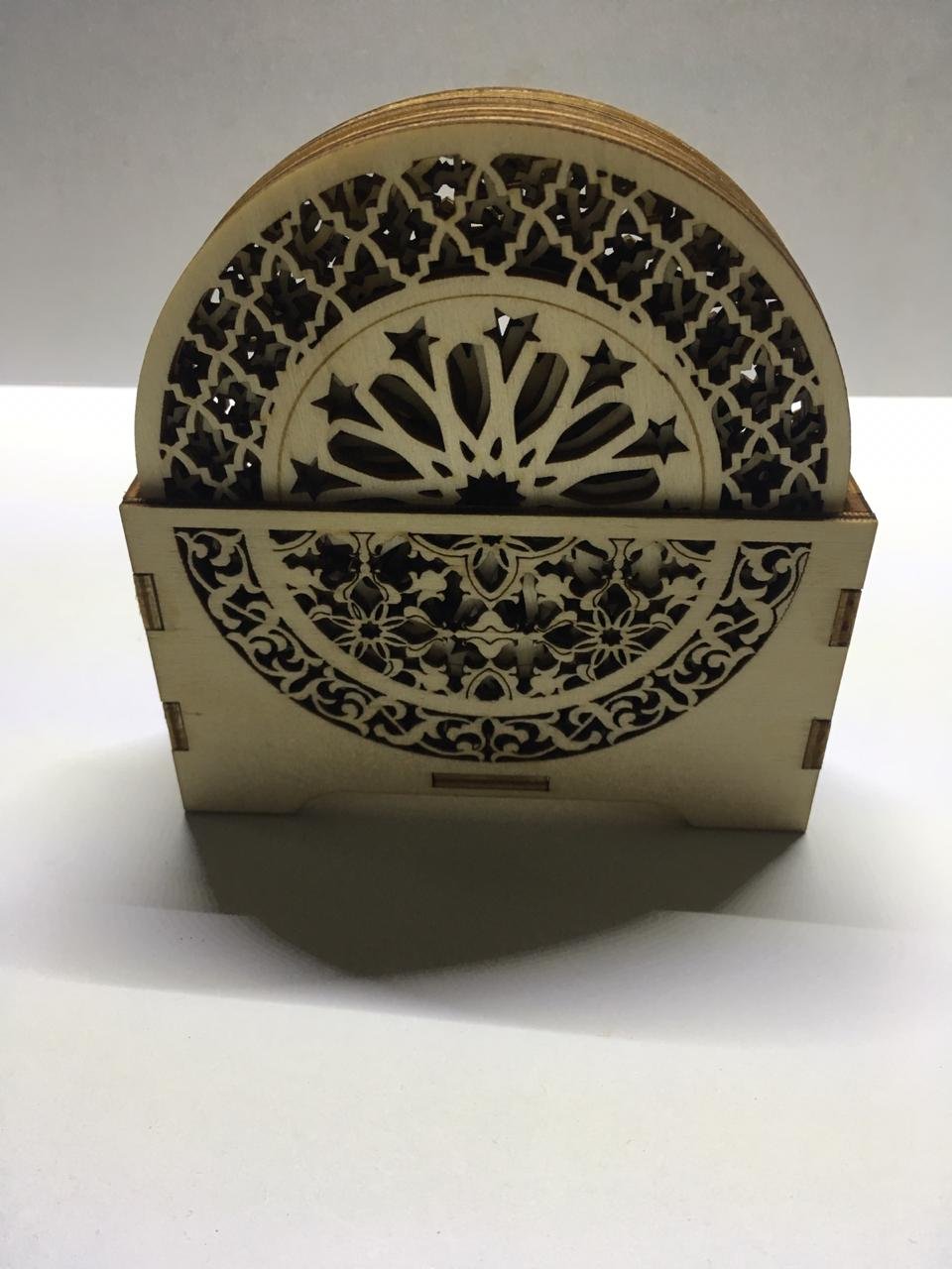 6 Pack - Moroccan Tile Design Drink Coasters Table Set - Arabesq Style