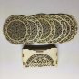 Drink Coasters Table Set Moroccan Tile Design 6 small Pack- Arabesq Style