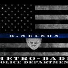 Custom Thin Blue line flag framed art print 14x18