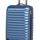 Lucas ABS Large Hard Case 28 inch Checked Suitcase With Spinner Wheels (28in, Steel Blue)