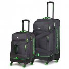 High Sierra Alameda 2Pc Spinner Set, Mercury/Black/Lime, One Size
