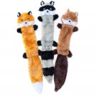 ZippyPaws - Skinny Peltz No Stuffing Squeaky Plush Dog Toy, Fox, Raccoon, and Squirrel