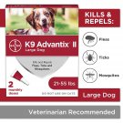 Bayer K9 Advantix II Flea, Tick and Mosquito Prevention for Large Dogs, 21 - 55 lbs