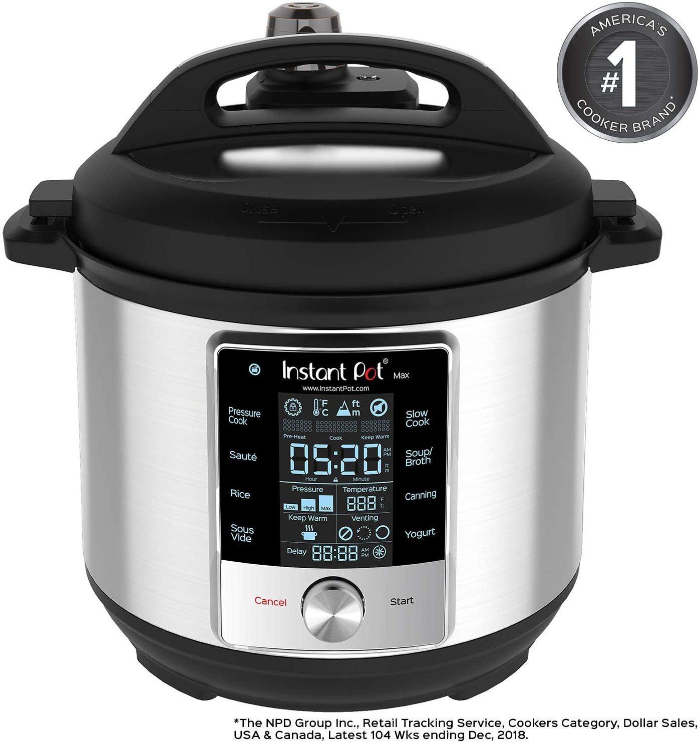 Instant Pot Max 6 Quart Multi-use Electric Pressure Cooker with 15psi Pressure Cooking