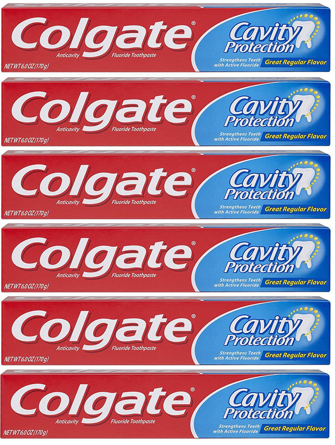Colgate Cavity Protection Toothpaste with Fluoride - 6 ounce (6 Pack)