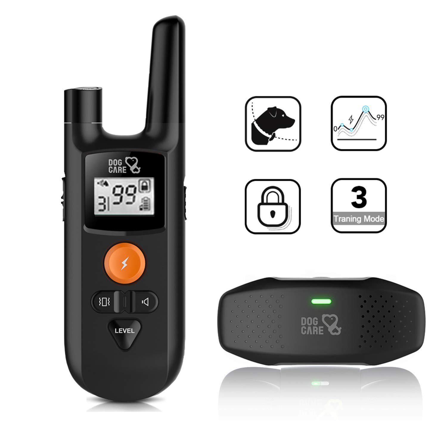 Dog Shock Collar - Dog Training Collar with Remote, 3 Training Modes