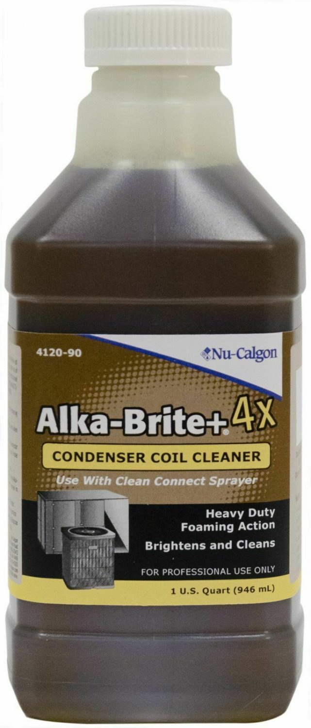 NuCalgon 412090 AlkaBrite Plus 4X Concentrate Condenser Coil Cleaner