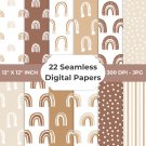 Natural Boho Rainbow Digital Paper Pack 1