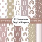 Boho Rainbow Digital Paper Pack 4