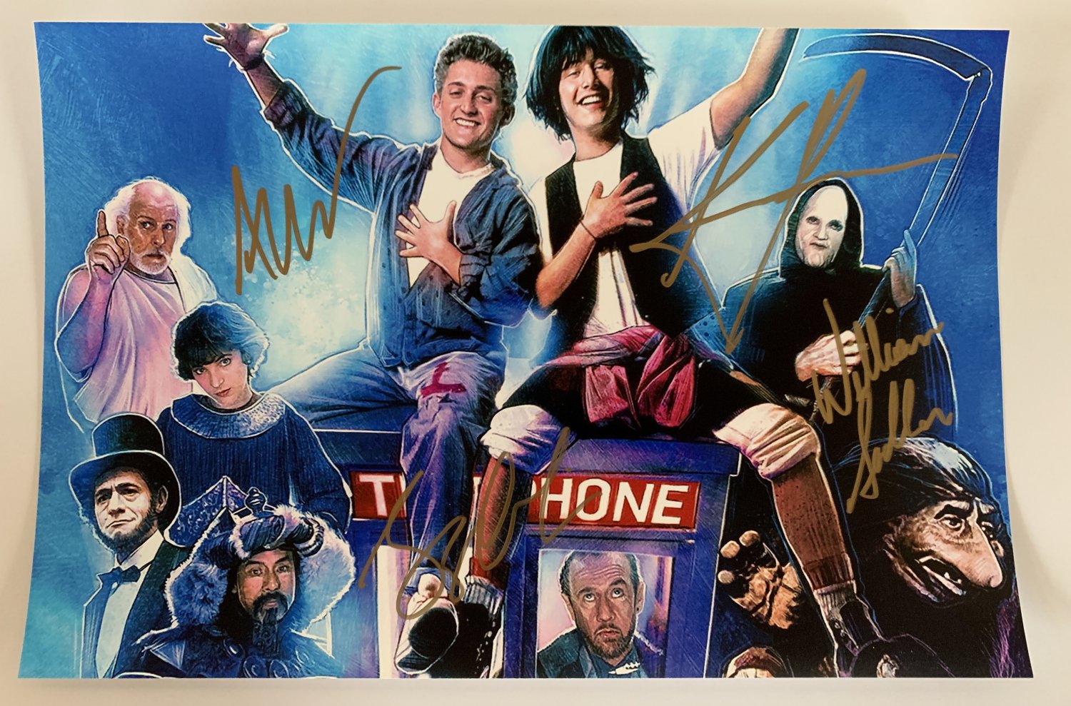 Bill and Ted's Excellent Adventure cast signed autographed 8x12 photo Keanu Reeves photograph