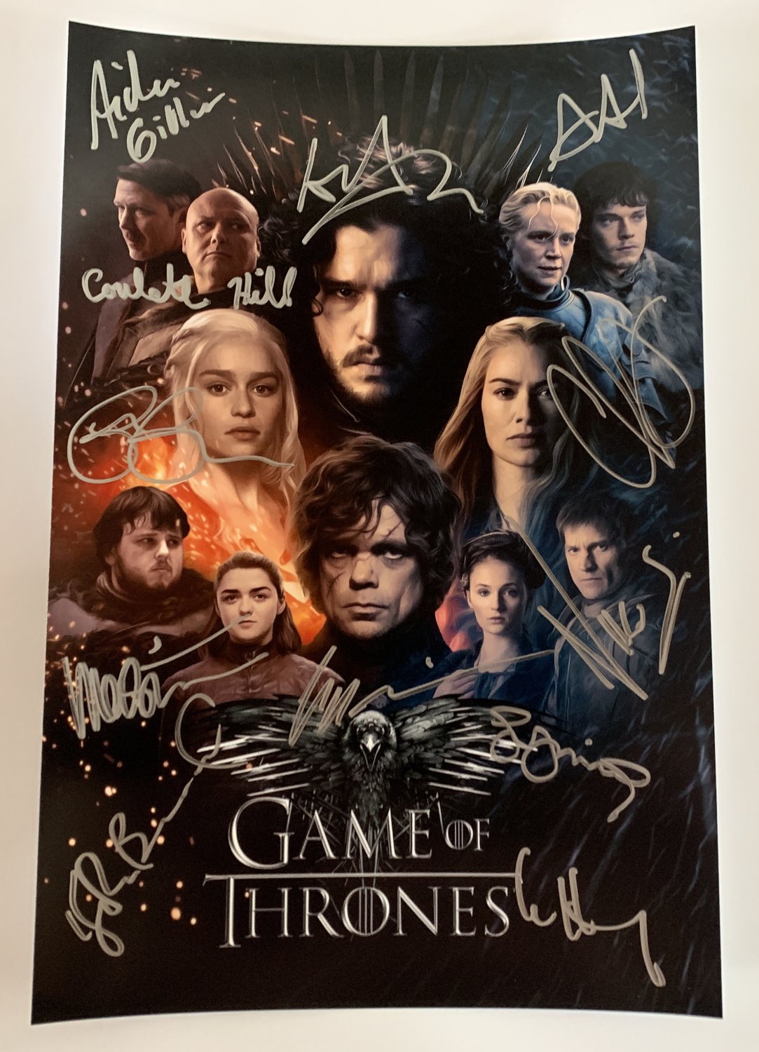 Game of Thrones cast signed autographed 8x12 photo Kit Harington Lena Headey