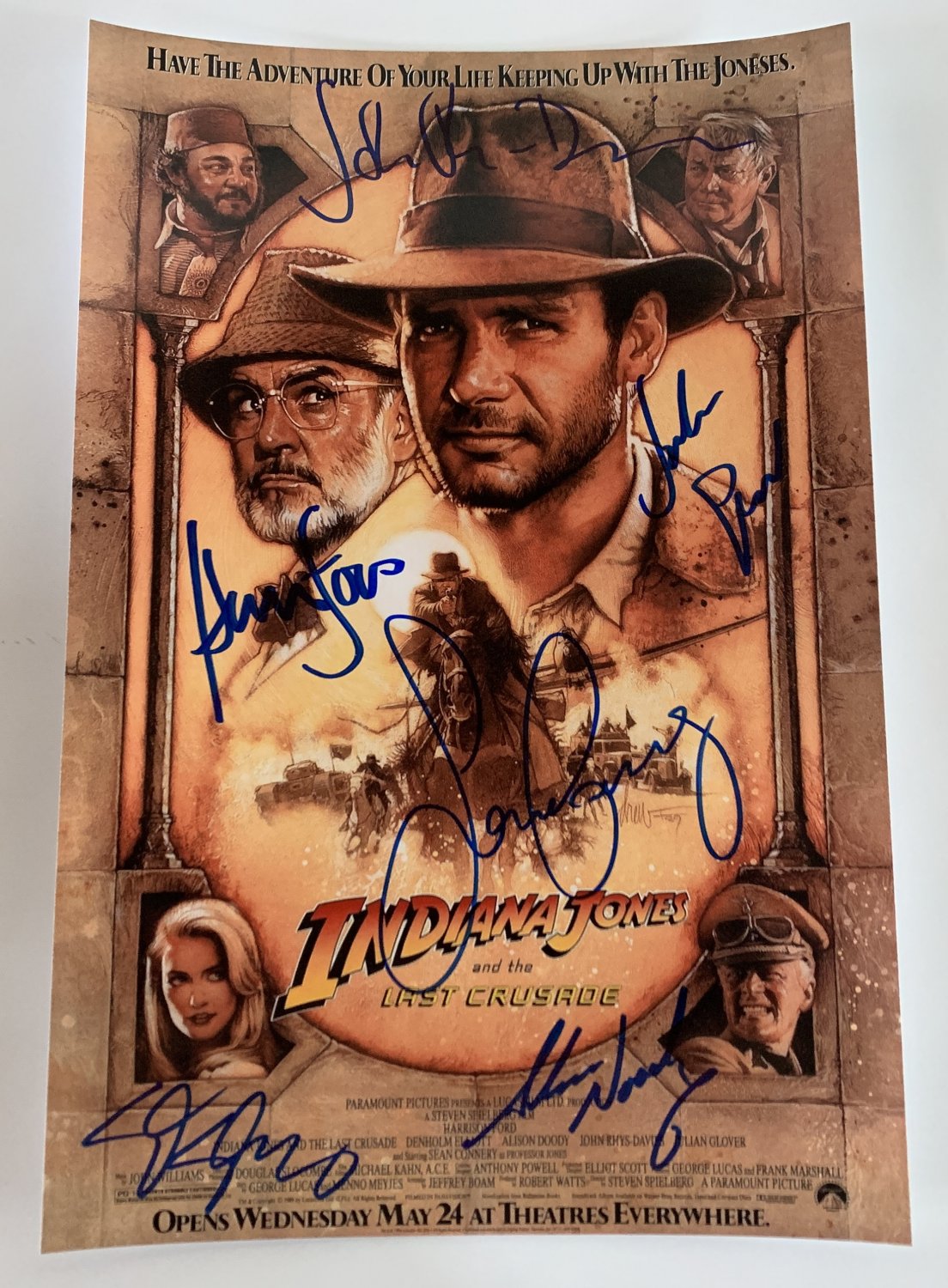 Indiana Jones cast signed autographed 8x12 photo photograph Harrison Ford Sean Connery