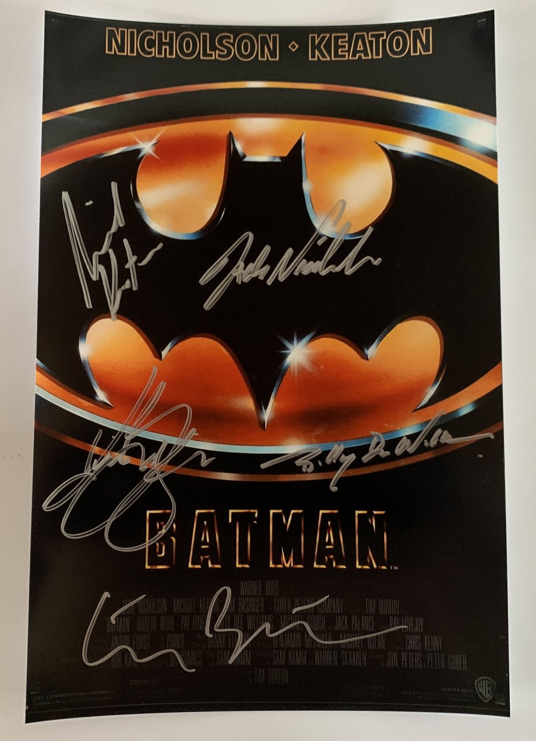 Batman 1989 cast signed autographed 8x12 photo Michael Keaton Jack Nicholson