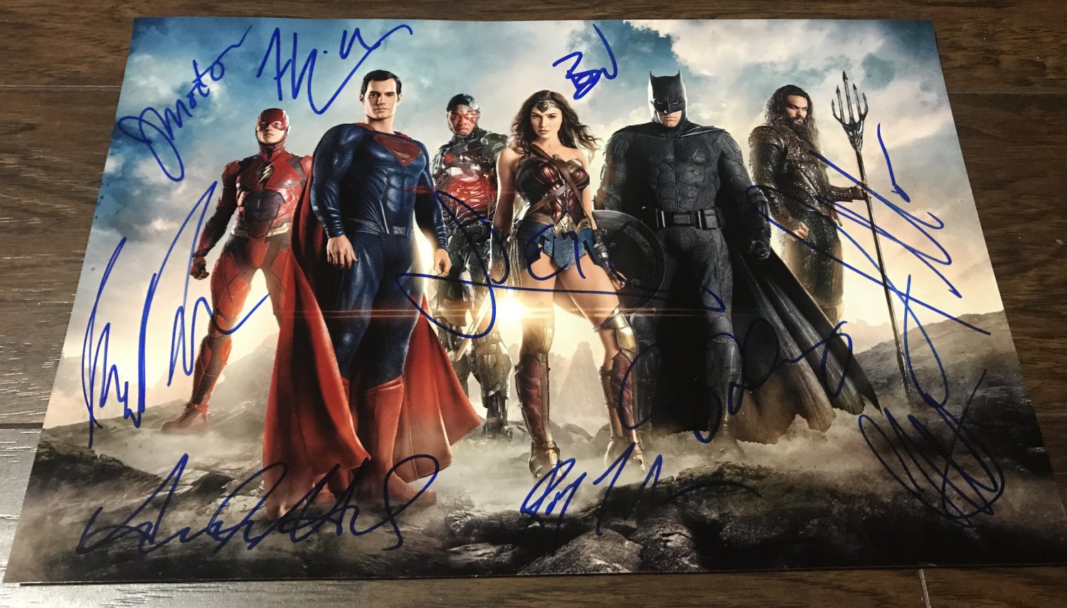 Justice League cast signed autographed 8x12 photo Ben Affleck Jason Momoa
