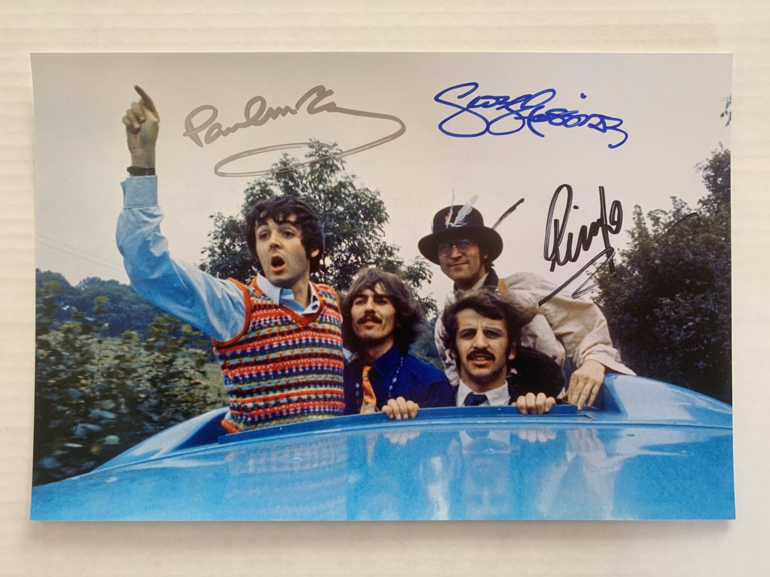 The Beatles George Harrison Paul McCartney signed autographed photo Ringo Starr