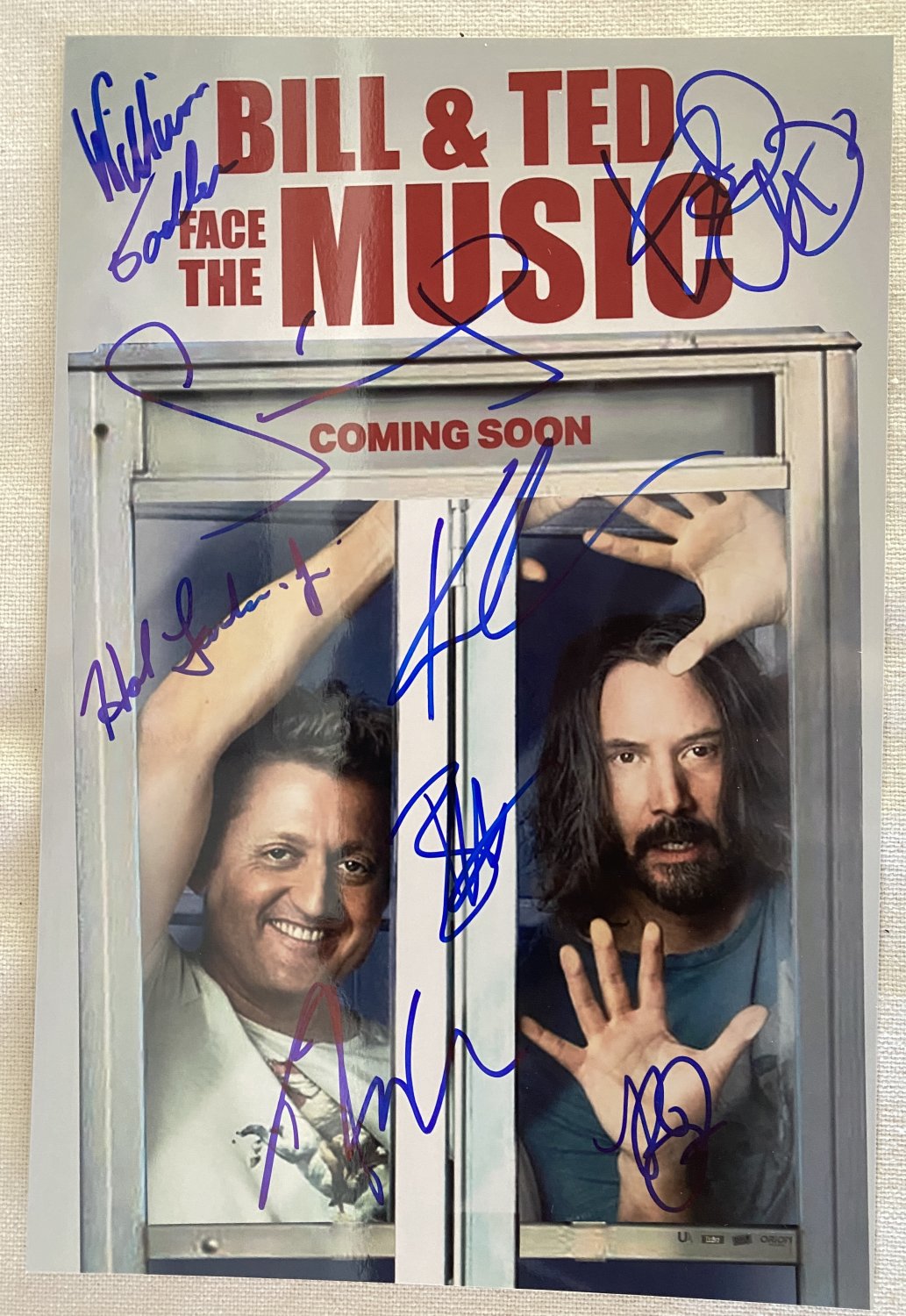 Bill and Ted Face The Music cast signed autographed 8x12 photo Keanu Reeves Alex Winter &