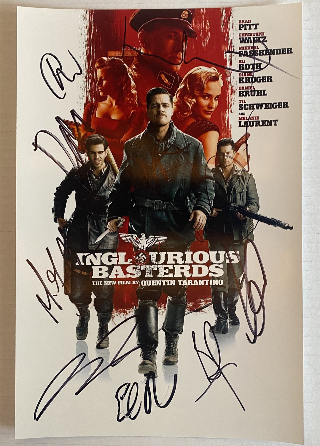Inglorious Basterds cast signed autographed 8x12 photo Brad Pitt photograph