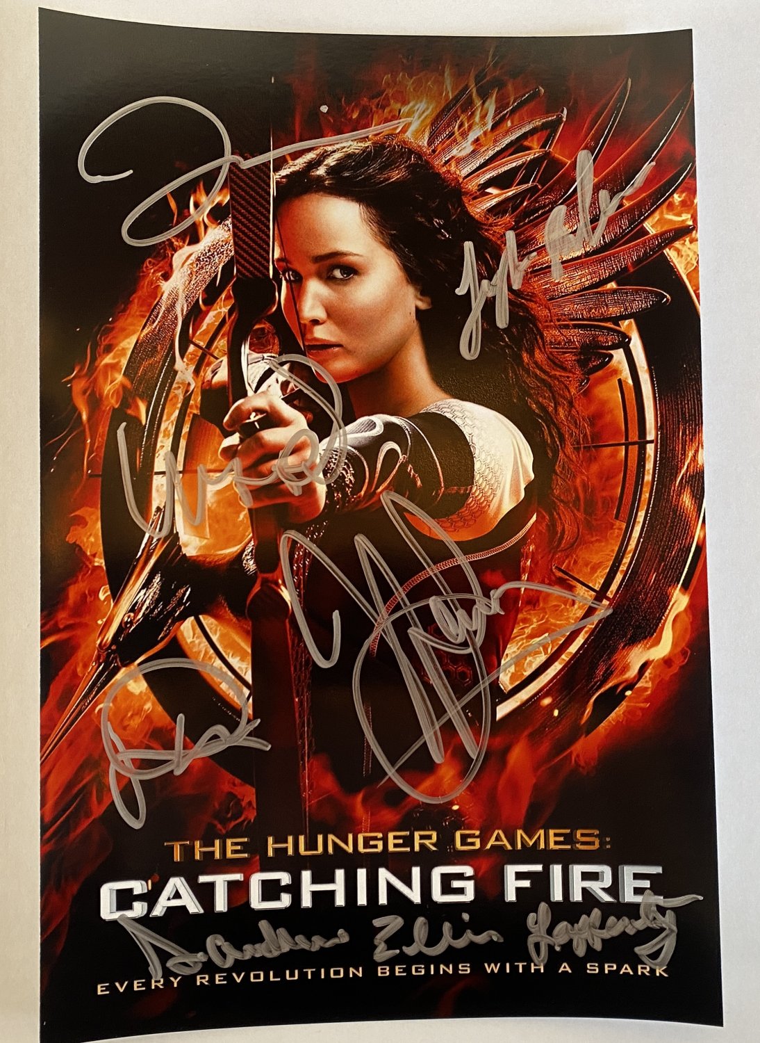 The Hunger Games: Catching Fire cast signed autographed photo photograph Jennifer Lawrence