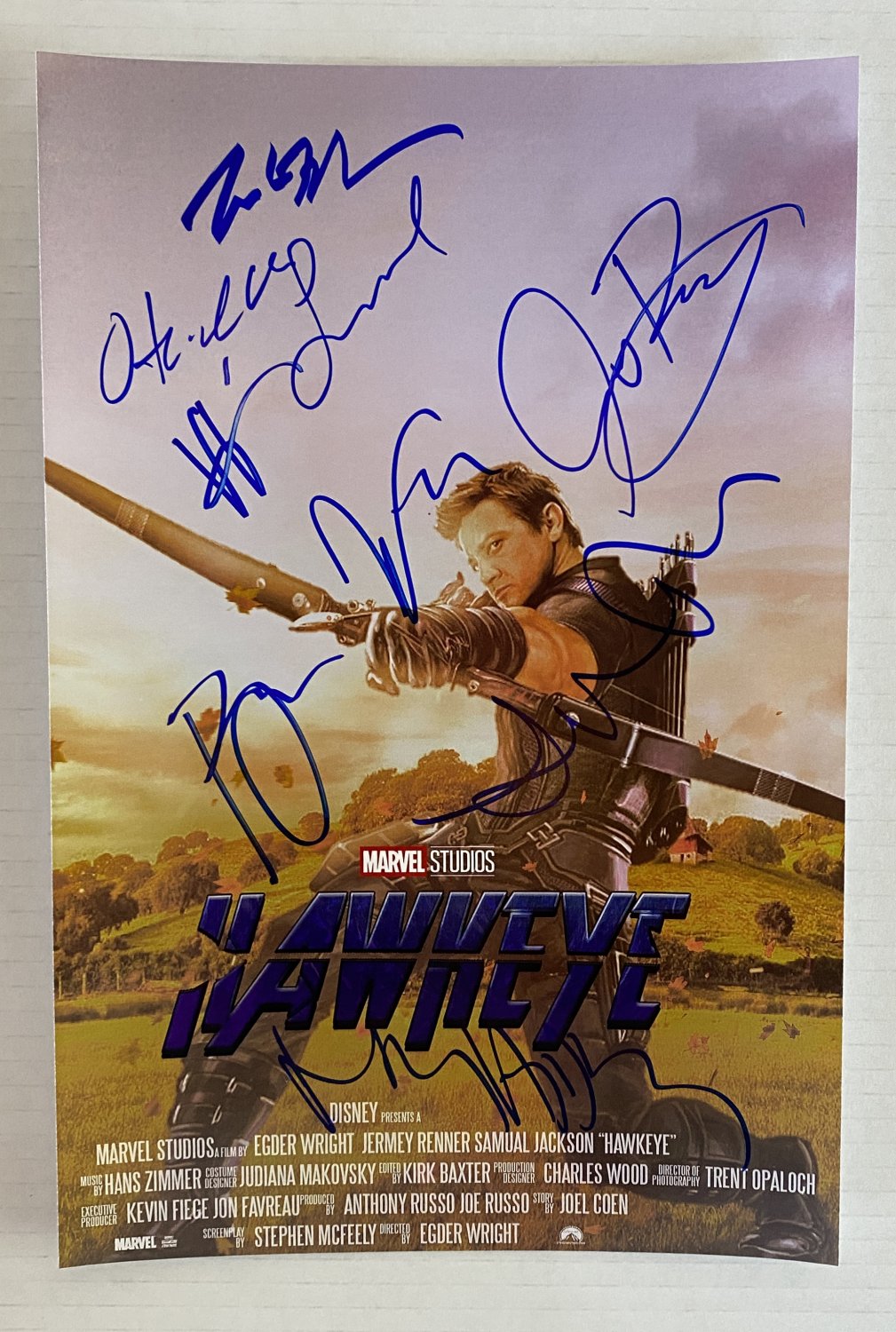 Hawkeye cast signed autographed 8x12 photo Jeremy Renner Marvel autographs