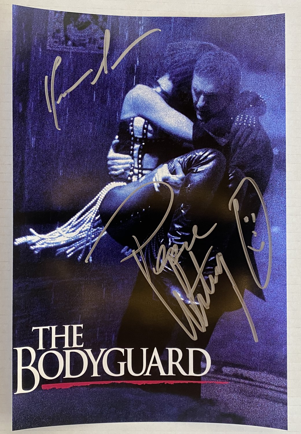 The Bodyguard Whitney Houston Kevin Costner signed autographed 8x12 photo photograph