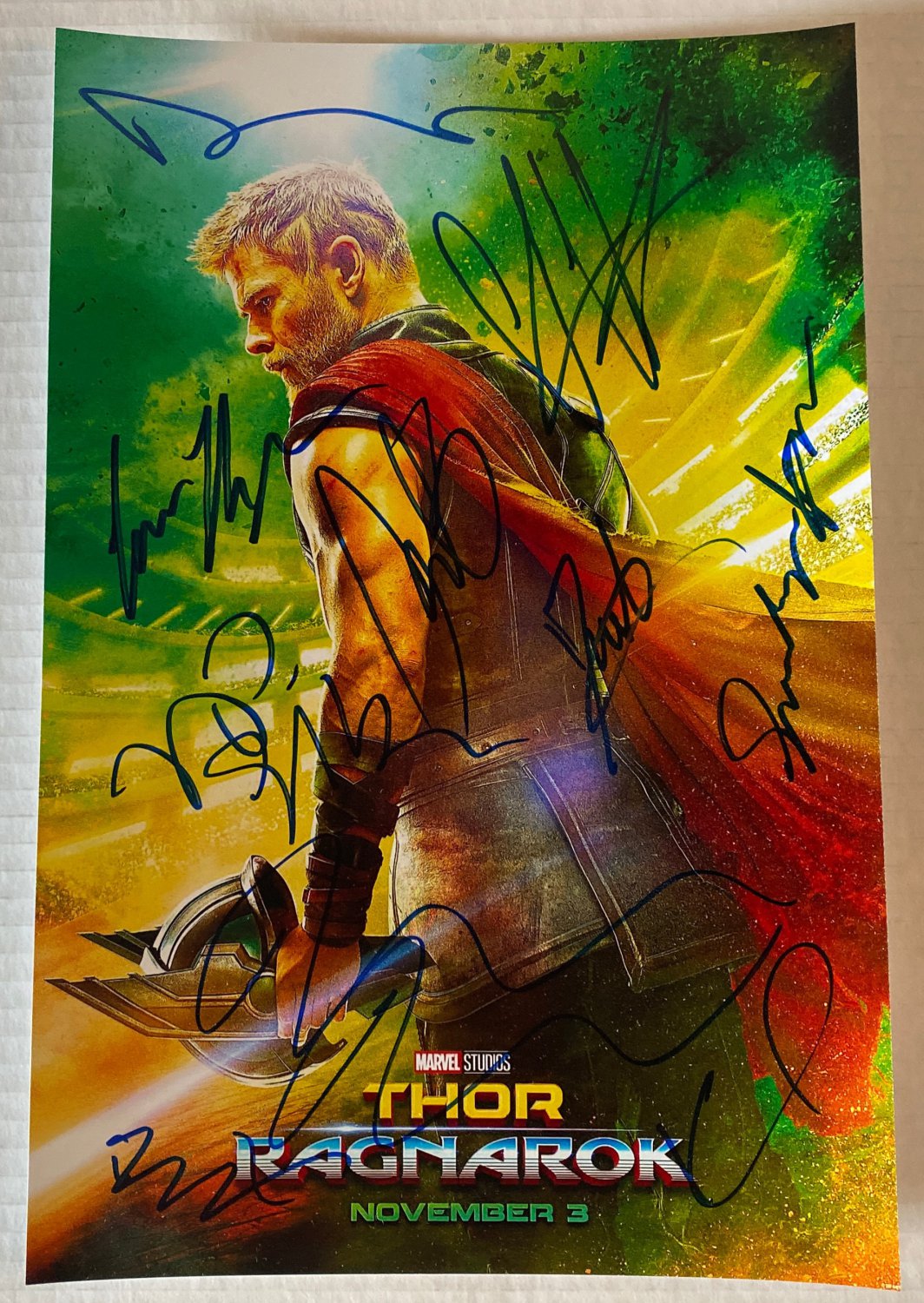 Thor Ragnarok cast signed autographed 8x12 photo Chris Hemsworth Cate ...