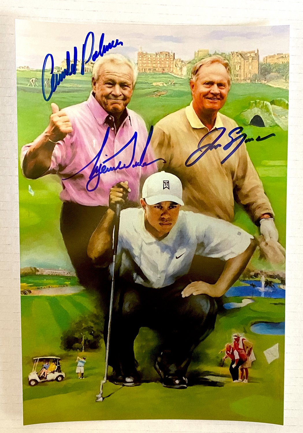 Tiger Woods Jack Nicklaus Arnold Palmer signed autographed 8x12 photo photograph rc auto